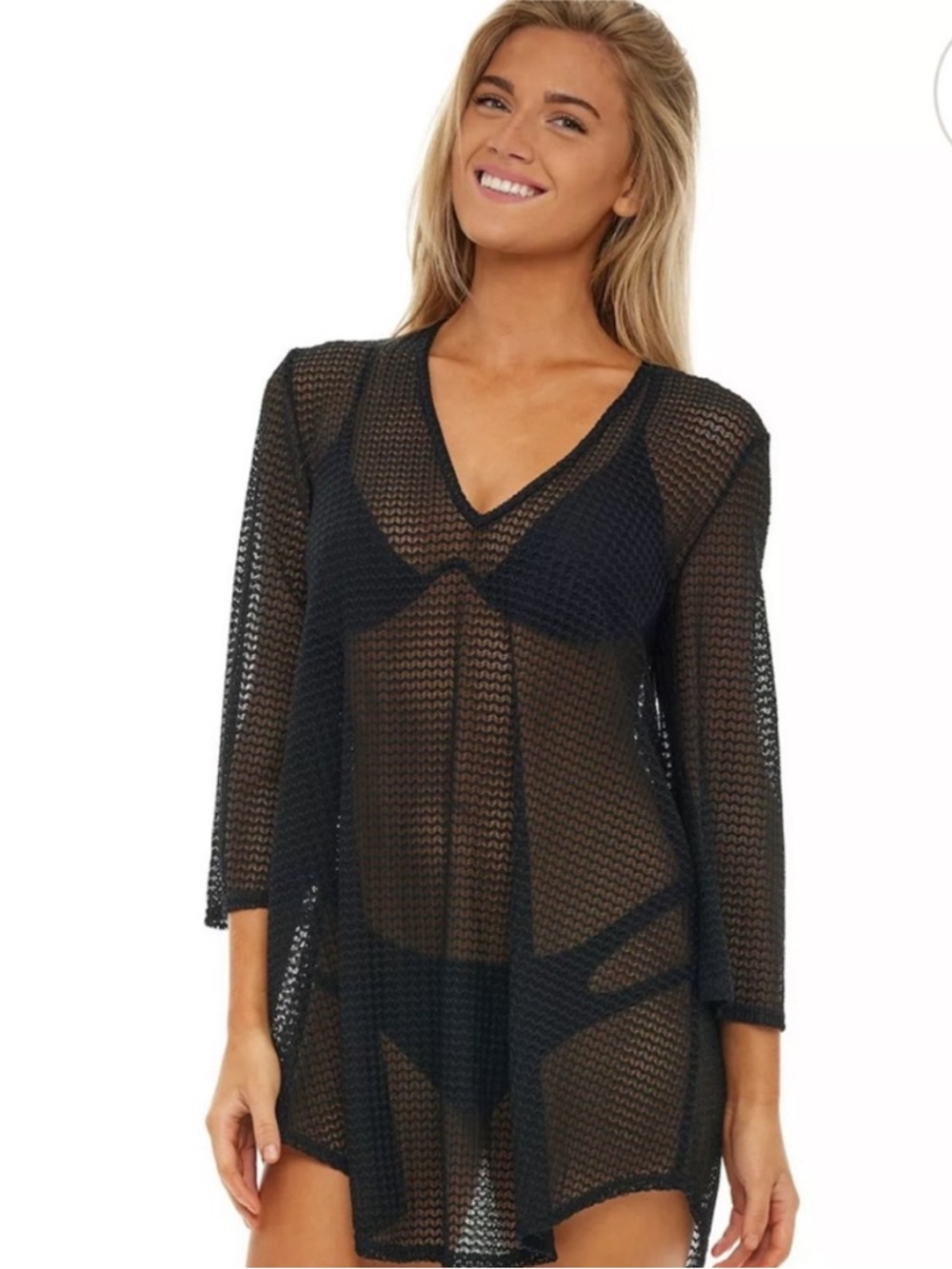 NWOT Jordan Taylor black mesh swimsuit coverup dress. Size Medium